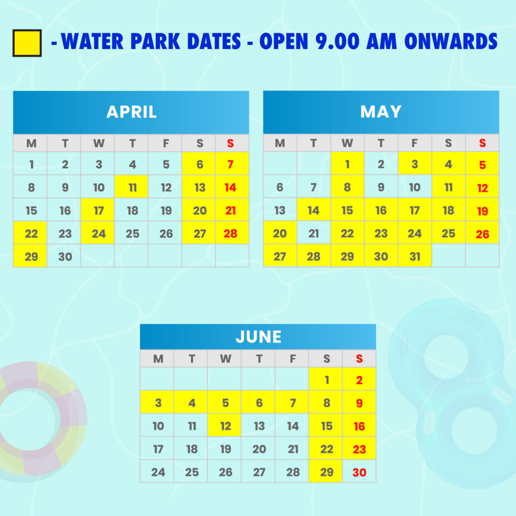 Water Park Calendar